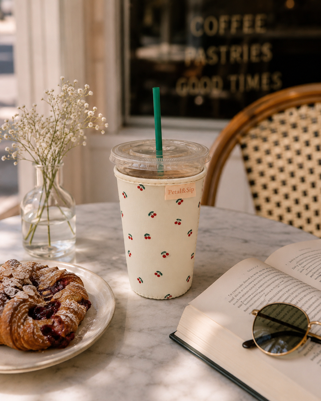 Iced Coffee Sleeve (Vintage Cherry)