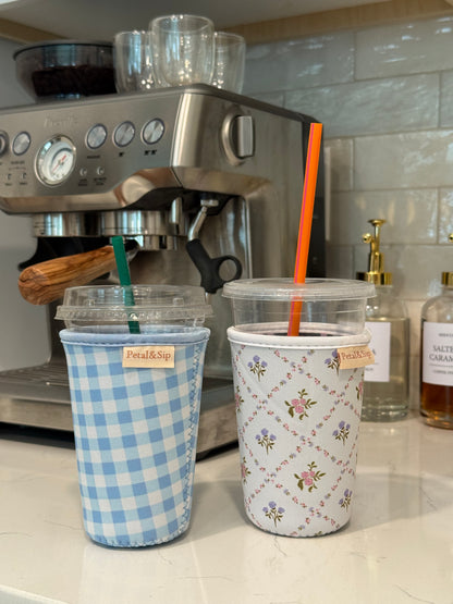 Iced Coffee Sleeve (Cottage Gingham)