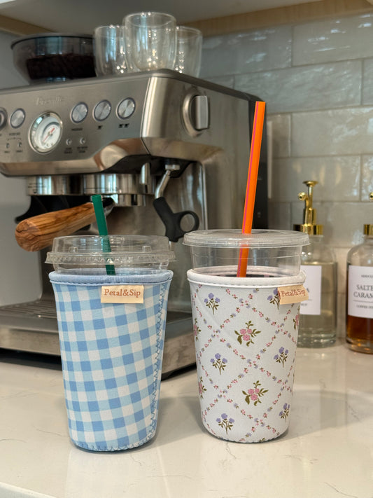 Iced Coffee Sleeve (Cottage Gingham)