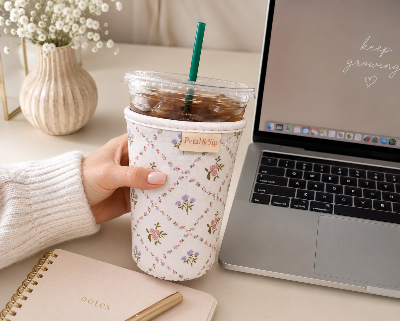 Iced Coffee Sleeve (Lavender Bloom)